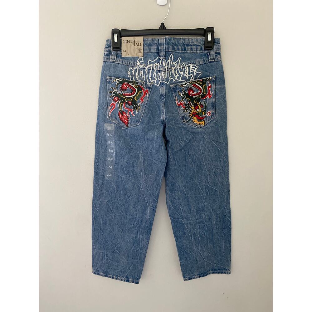 Ninth Hall Ambush Dragon Embroidered Denim Jeans Youth Size 24